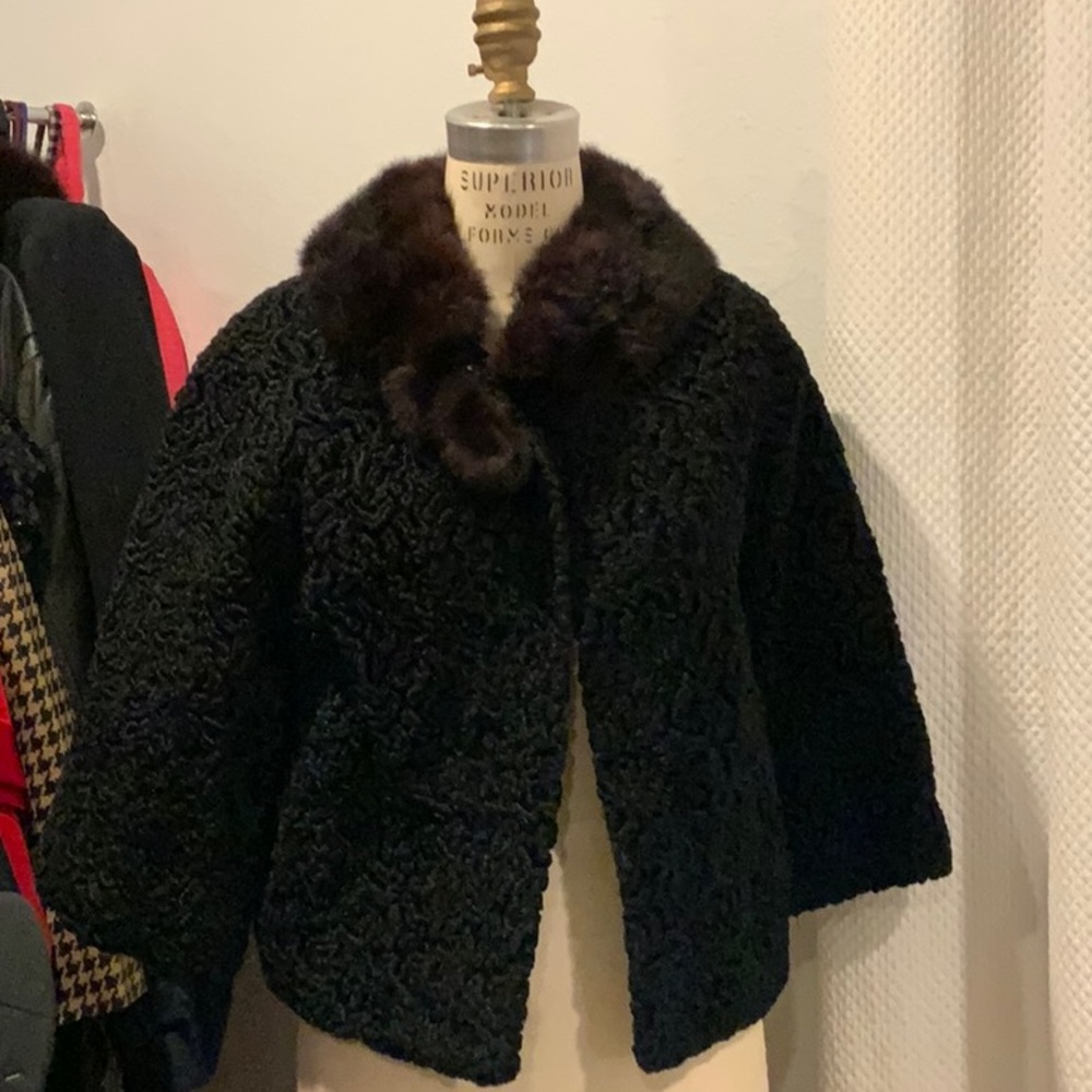 Luxurious Black Fur-Trimmed Women's Jacket